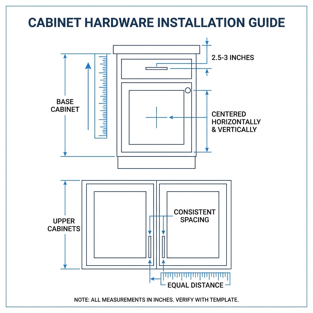 Cabinet hardware placement measurements guide